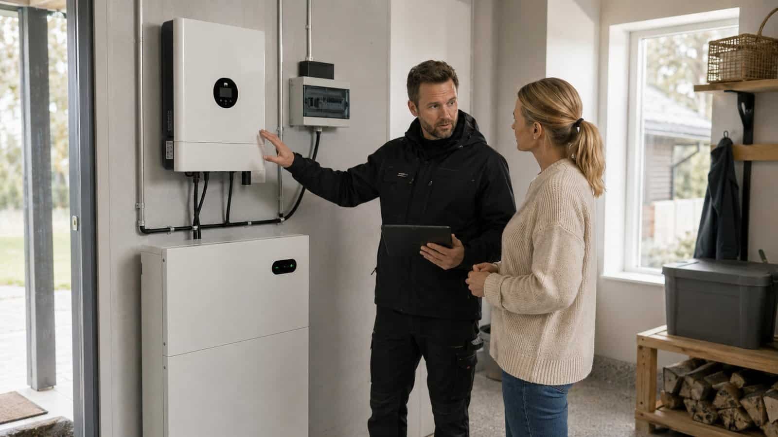 Inverter ja akupank kodu tehnoruumis